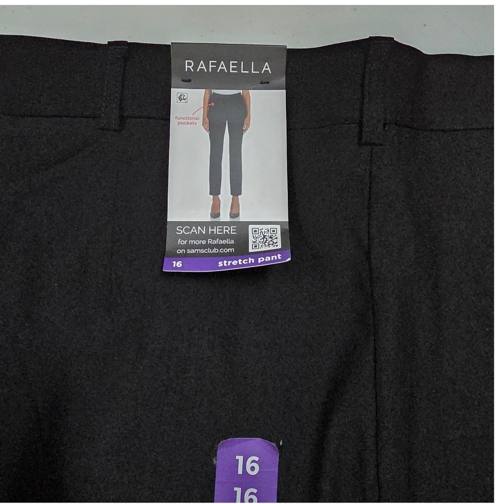 Rafaella Womens Black Stretch Straight Leg Career Pants Size 16 NWT RS8FF000